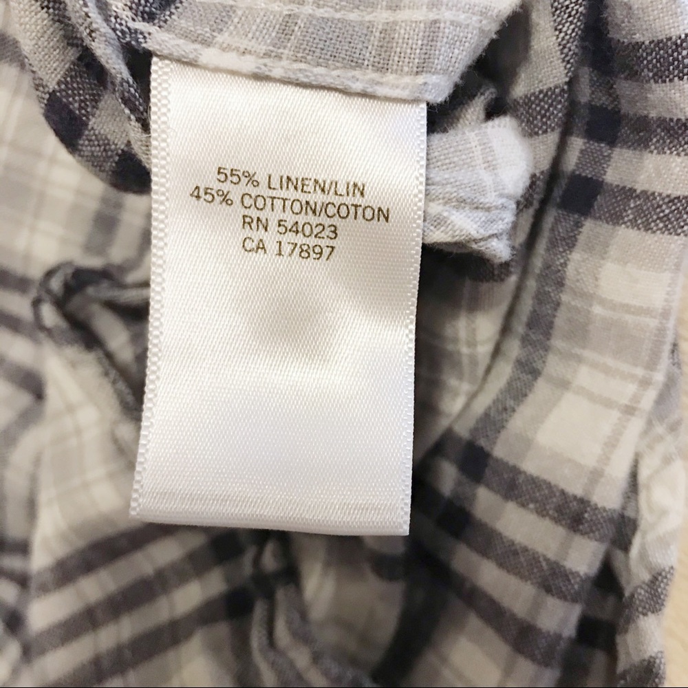 ⛔️SOLD⛔️ Men’s Banana Republic Plaid Linen Shirt - Picture 5 of 7